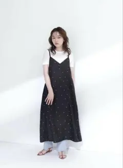 スクエアドットキャミワンピース NATURAL BEAUTY BASIC