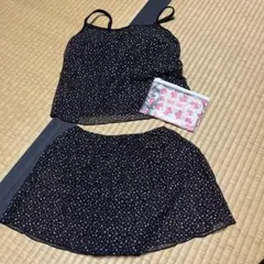 水着 レディース M 黒 花柄 セパレート インナーショーツ付き 新品 未使用