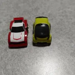 ミニカー 2台セット 赤白 黄黒