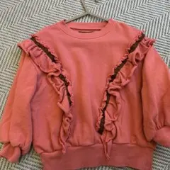 フリル付きピンクトレーナー 110