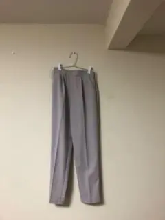 グレー テーパードスラックス ゴムウエスト