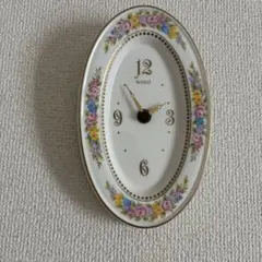 WAKO 花柄　壁掛け時計 楕円形