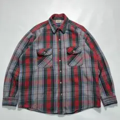 90s ファイブブラザー ヘビーネルシャツ L グレー系チェック .☆8152B