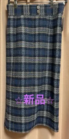 【新品】膝下スカート　チェック　秋冬