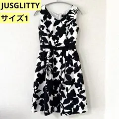 【サイズ1】ジャスグリッティー/花柄/ワンピース/JUSGLITTY/ひざ丈