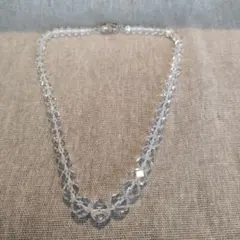 未使用品天然石白水晶のネックレス留め金はSILVER刻印有り長さ42サイズ