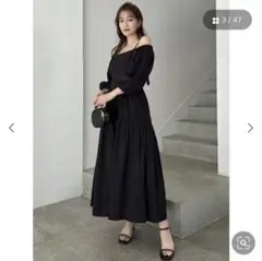dazzlin バックオープンボリュームコットンワンピース