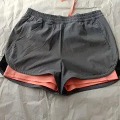 adidas ショートパンツ グレー/ピンク　アンダースパッツ付き