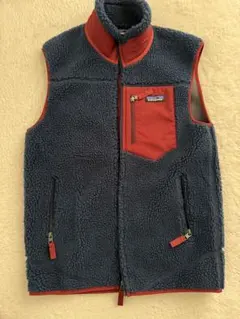 Patagonia フリースベスト メンズ　S ネイビー/レッド