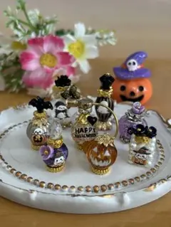 ビーズ香水瓶　ハロウィン『可愛いおばけ』8個