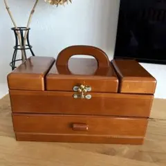 新品 ロジエ ROSIER 鍵付き アクセサリーボックス 木製 ミラー付き