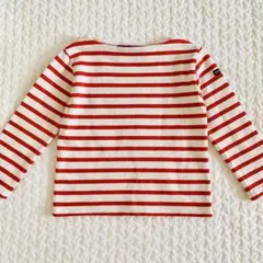 SAINT JAMES KIDS ボーダーカットソー　4ans エクリュ×レッド