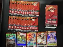 ワンピースカード　ルフィ　シークレット含む1box開封セット