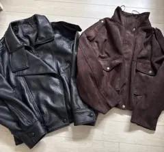 ZARA レザージャケット スエード調ジャケット 2点セットのサムネイル