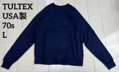 L TULTEX ヴィンテージスウェット 70s USA製 ラグラン ナス色 紺のサムネイル