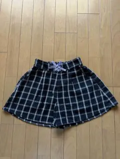 チェック柄ワイドパンツ 150cm