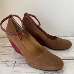 ★ツモリチサトwalk★ストラップ付スエードパンプス23バイカラー