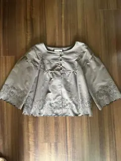 グレー ノーカラージャケット