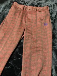 Needles 運動褲 Papillon 紅色 總花紋 靴型褲腳 喇叭褲