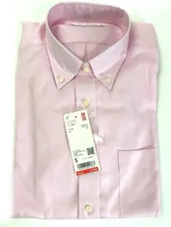 M143 ユニクロ メンズ ボタンダウン 長袖シャツ S ピンク 新品未使用