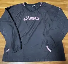 asics ピステ長袖　ウォームアップウェア Lサイズ 黒/ピンク　ポケット付