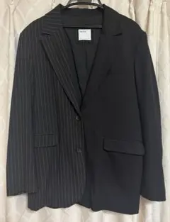 Bershka ピンストライプ 切り替えブレザー ジャケット 韓国 ZARA