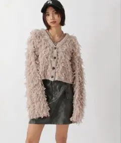 フェザーループショートカーディガン