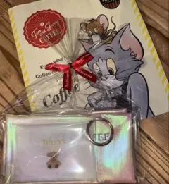 TULLY'S COFFEE ベアフルポーチ付きオーロラECOバッグ　トムジェリ