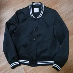 【LOWRYSFARM】黒のスタジャン Mサイズ 白ストライプ