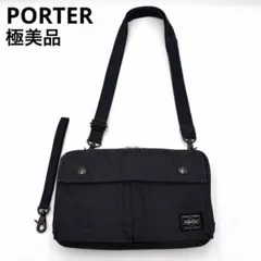 ポーター スモーキー ショルダーバッグ ネイビー キャンバス 多機能 男女兼用