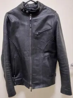 メッシュ シングル ライダース ジャケット 黒 Liugoo