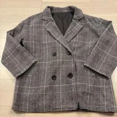 チェック柄コート　千鳥柄　テーラージャケット　アウター　ブラウン　激安