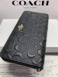 新品未使用 コーチ 長財布 シグネチャー 黒 ゴールド F53834 COACHのサムネイル