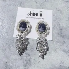 No.900 ハンドメイド　ビーズ刺繍　つぶつぶ　ピアス　イヤリング