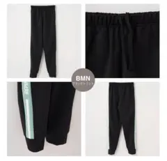 新品☆ レピピアルマリオ ブラック×ミント サイドストライプジャージ パンツ