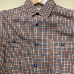 オアスロウ　チェック　長袖シャツ　日本製のサムネイル