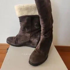 FABIO RUSCONI ファビオルスコーニ スエード ファー付きブーツ