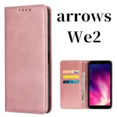 arrows We2 スリム マグネット 手帳型 ケース 耐水 丈夫 ピンク