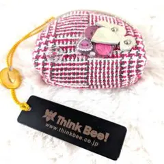 【新品・未使用 タグ付き】 Think Bee! チェック柄 ミニポーチ　ピンクのサムネイル