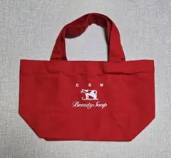 COW Beauty Soap 赤　トートバッグ　牛レッド　ハンドバッグ　バック