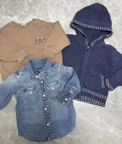 【90サイズ】男の子向け 秋冬トップス3点セット GAP／ディズニー