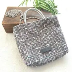 アンテプリマミスト ワイヤーツイード スモール ショルダーバッグ ピンク　グレー