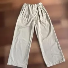 LEPSIM ベージュ ワイドパンツ タック入り