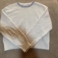 H&M スパンコール付きホワイトニット M