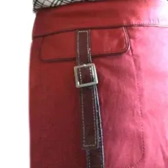✨最終価格　バーバリーブルーレーベル　スカート　革ベルト　ノバチェック入り　М