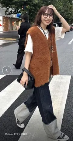 【美品】Discoat 【WEB限定フェザーヤーンチュニックベスト ディスコート