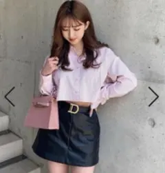 Darich ルーズショートシャツ ピンク　ストライプのサムネイル
