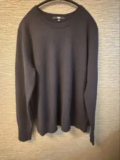 UNIQLO ネイビー 長袖セーター XL カシミヤ100 ユニクロ