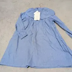 SEASON REASON 青白ストライプ 長袖ワンピース