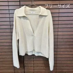 LOWRYS FARM ニット　白　フリーサイズ